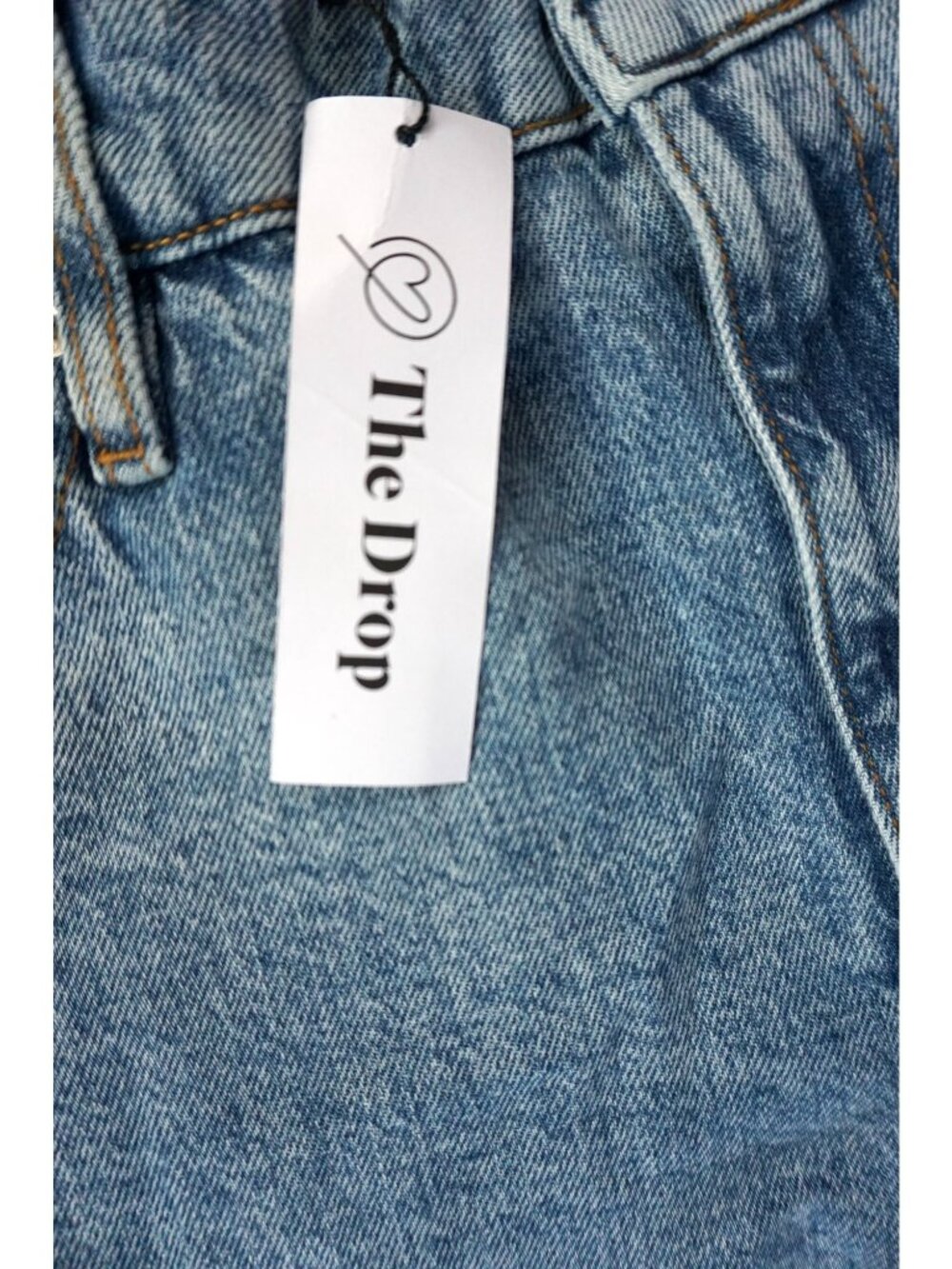 The Drop Women's Ian Mid Rise Relaxed Straight Side Slit Jeans - Size 27, NWT - Picture 4 of 11